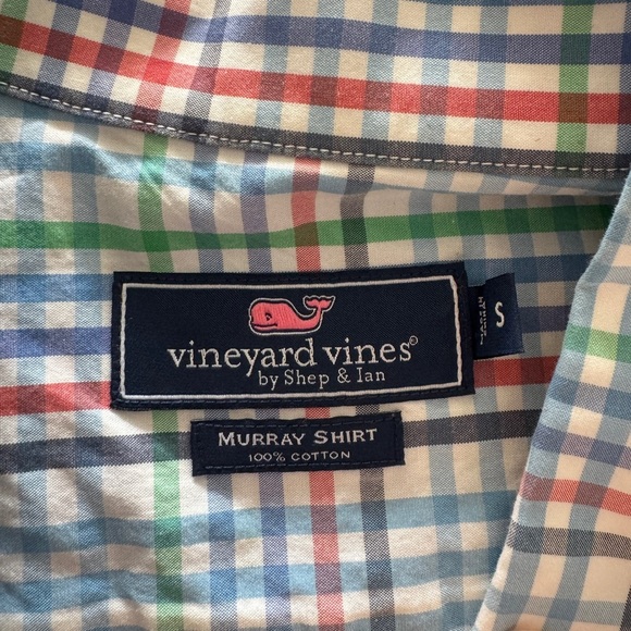 Vineyard Vines Murray Shirt Small Plaid Easter Men’s Button-Up EUC - Picture 4 of 4